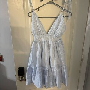 Lovely Day Blue and White Striped Dress